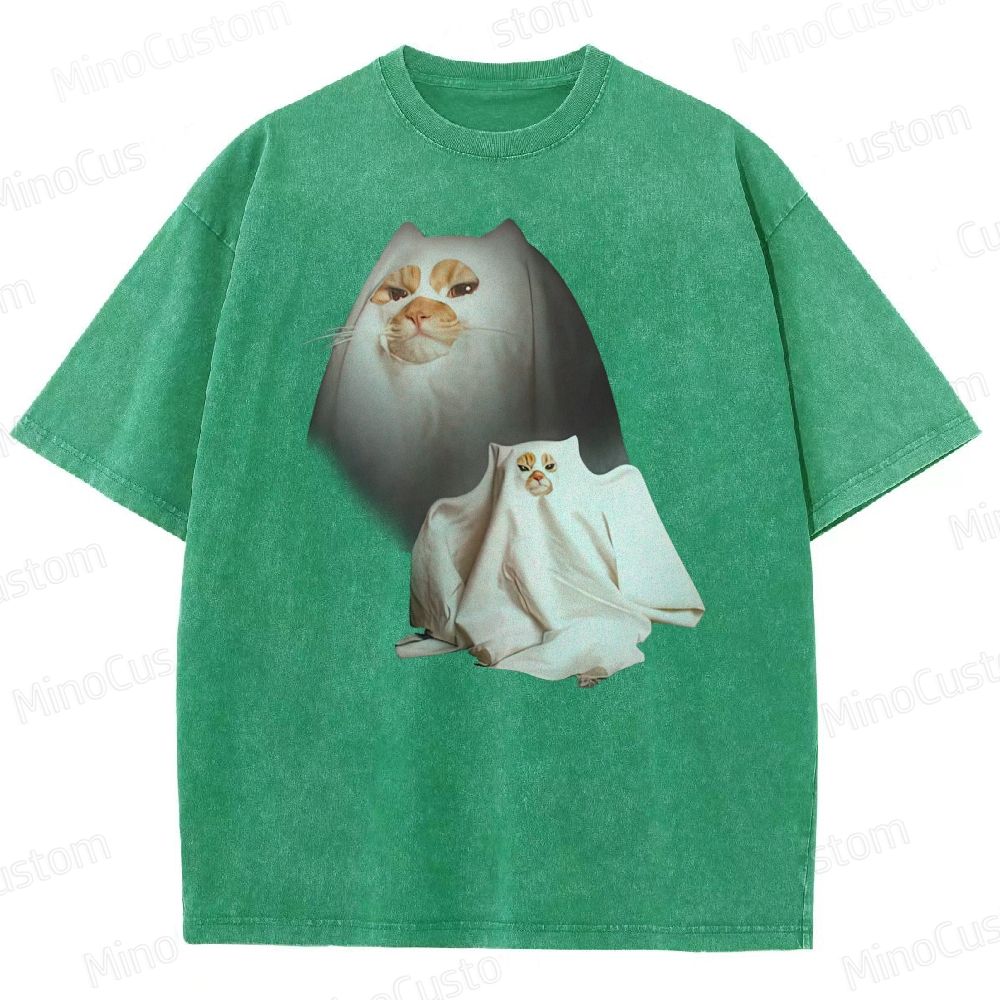 Ghost Kitten Washed T-Shirt 