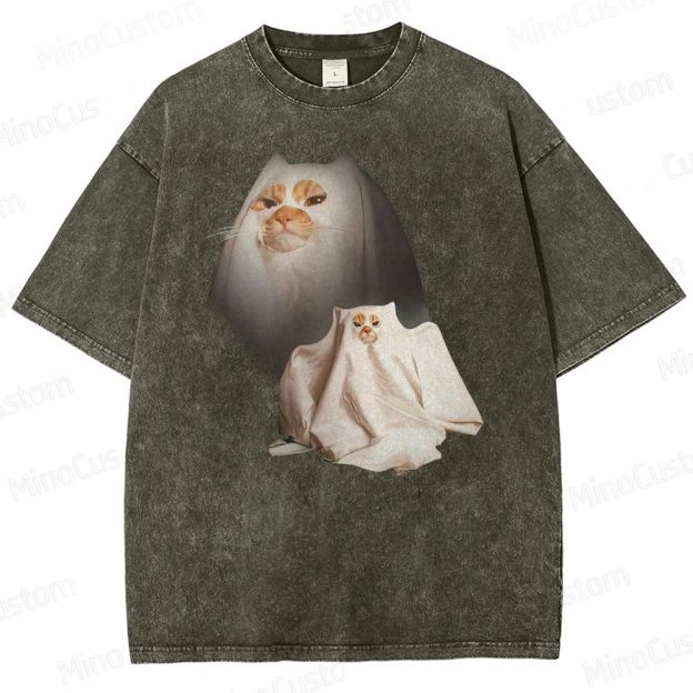 Ghost Kitten Washed T-Shirt 