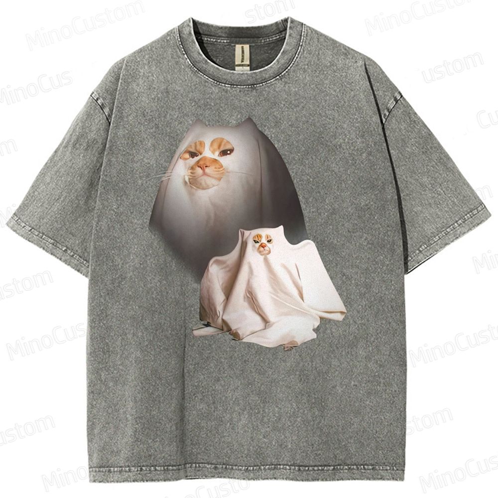 Ghost Kitten Washed T-Shirt 