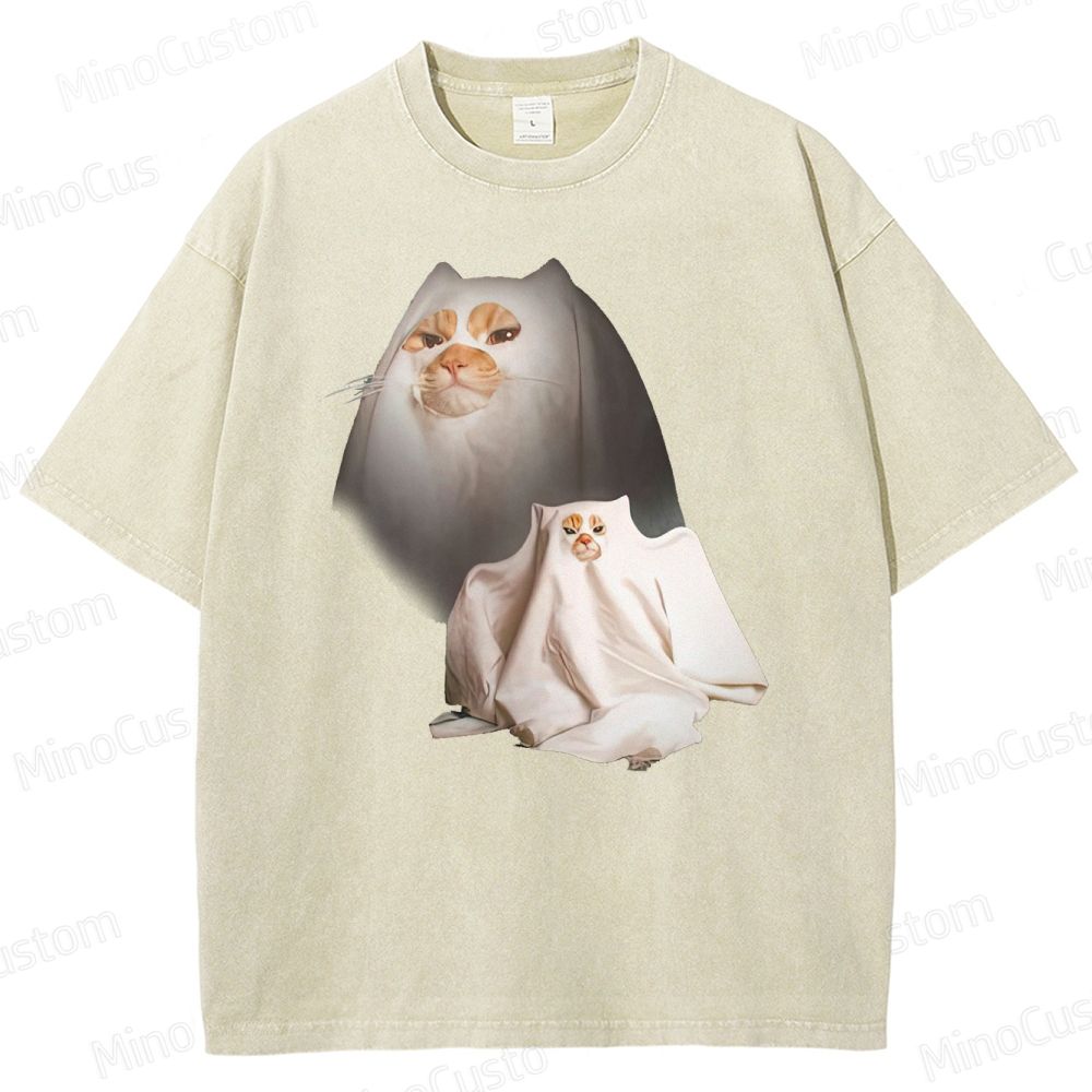 Ghost Kitten Washed T-Shirt 