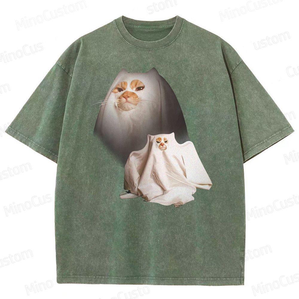 Ghost Kitten Washed T-Shirt 