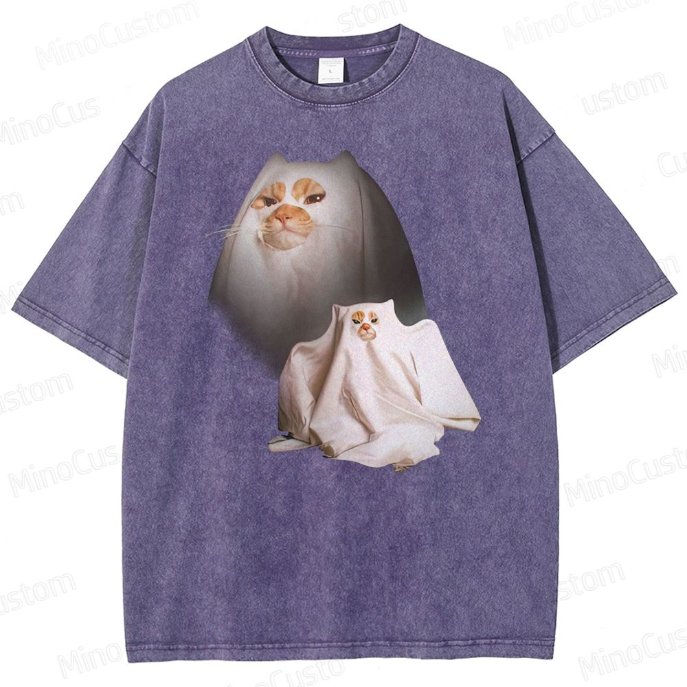 Ghost Kitten Washed T-Shirt 