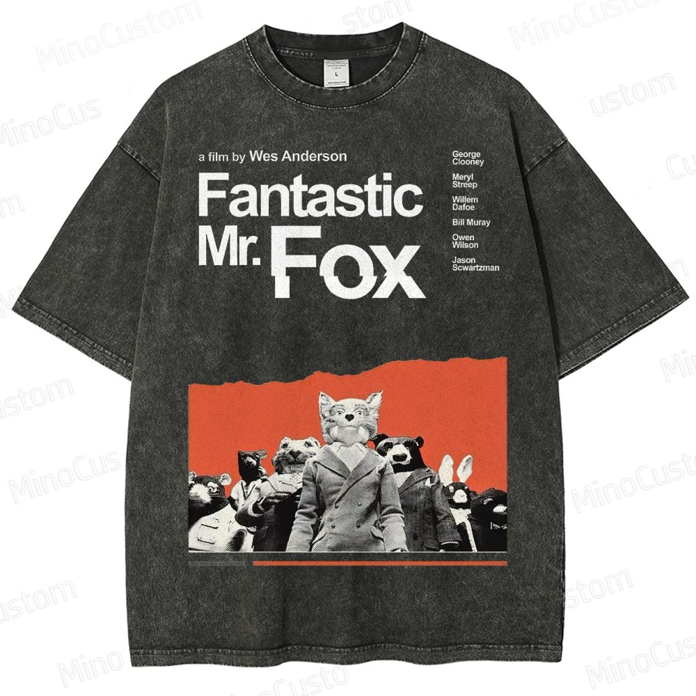 Fantastic Mr. Fox Movie Vintage Animal Washed T-Shirt 