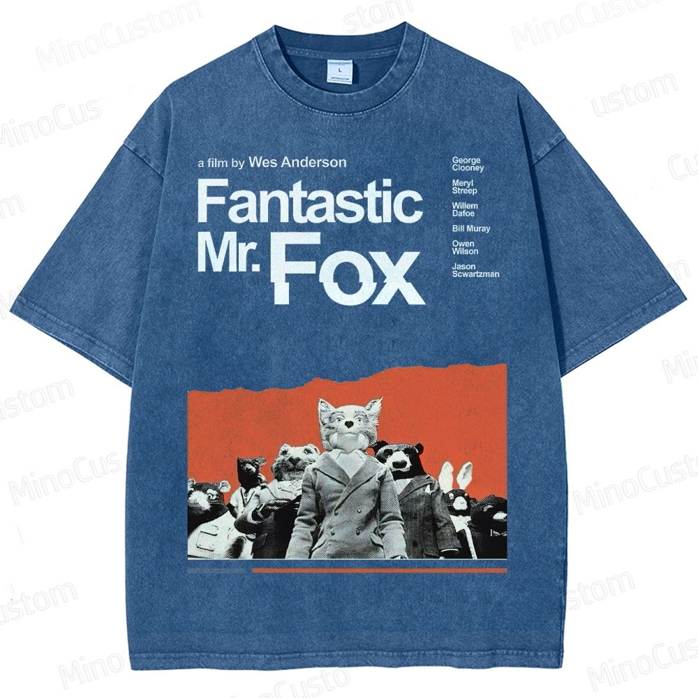 Fantastic Mr. Fox Movie Vintage Animal Washed T-Shirt 
