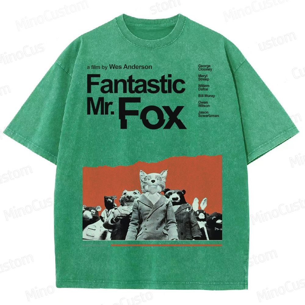 Fantastic Mr. Fox Movie Vintage Animal Washed T-Shirt 