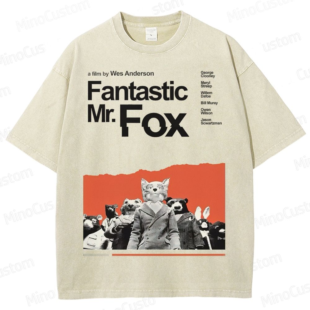 Fantastic Mr. Fox Movie Vintage Animal Washed T-Shirt 