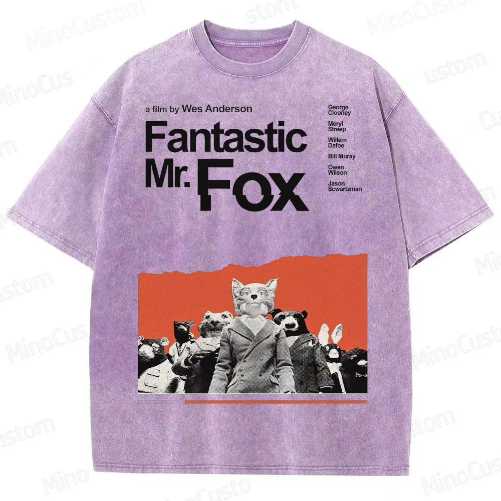Fantastic Mr. Fox Movie Vintage Animal Washed T-Shirt 