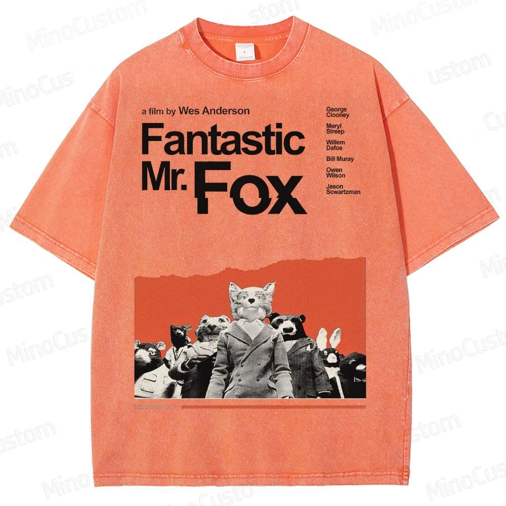 Fantastic Mr. Fox Movie Vintage Animal Washed T-Shirt 