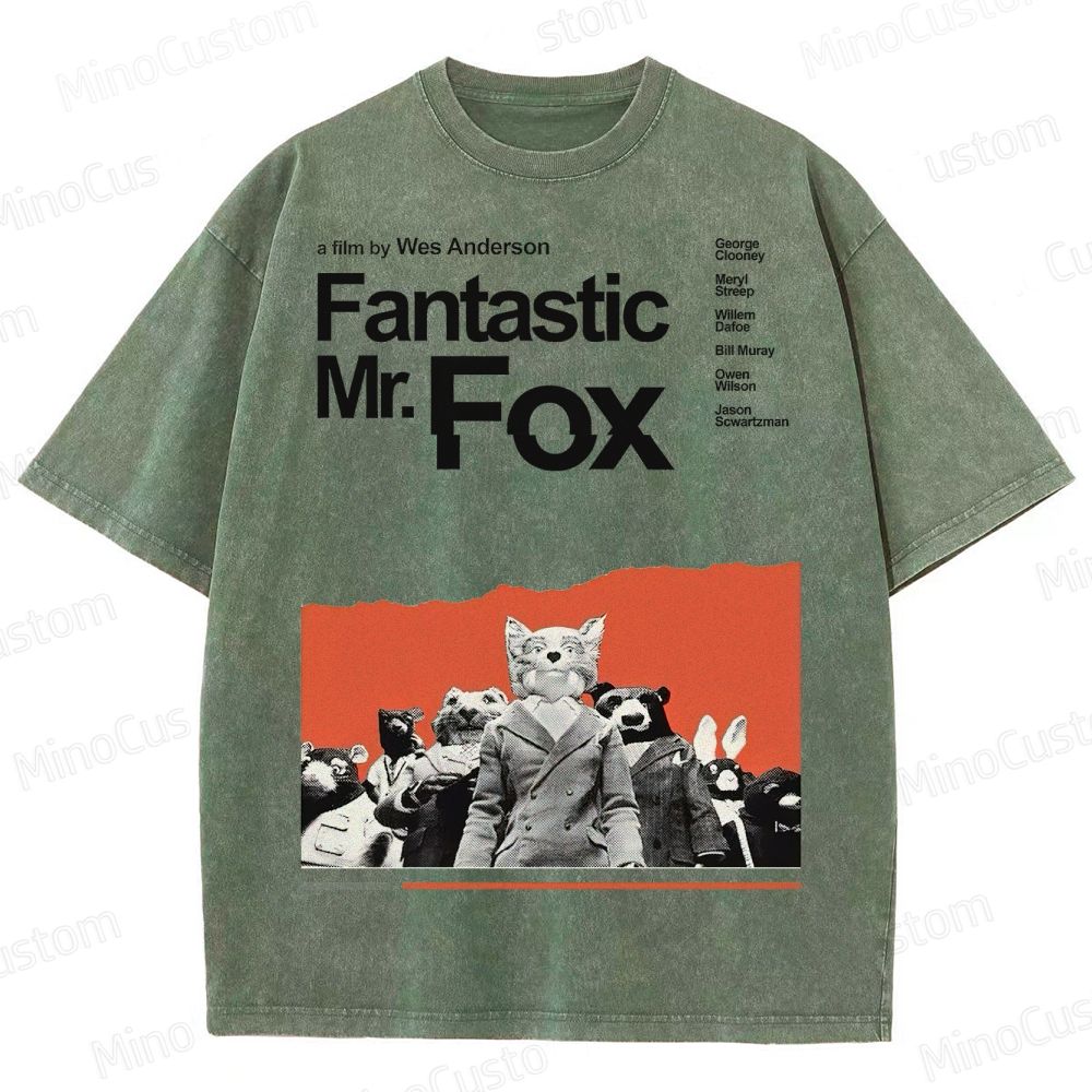 Fantastic Mr. Fox Movie Vintage Animal Washed T-Shirt 