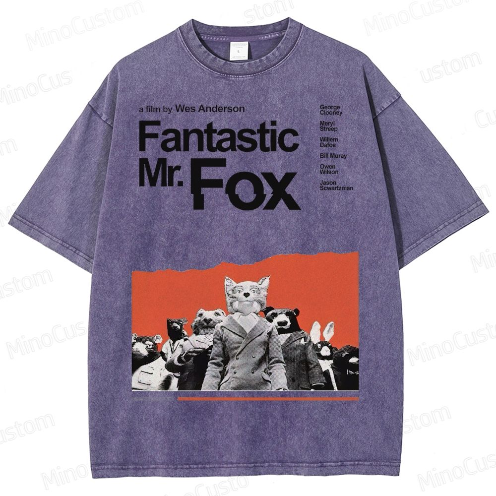 Fantastic Mr. Fox Movie Vintage Animal Washed T-Shirt 