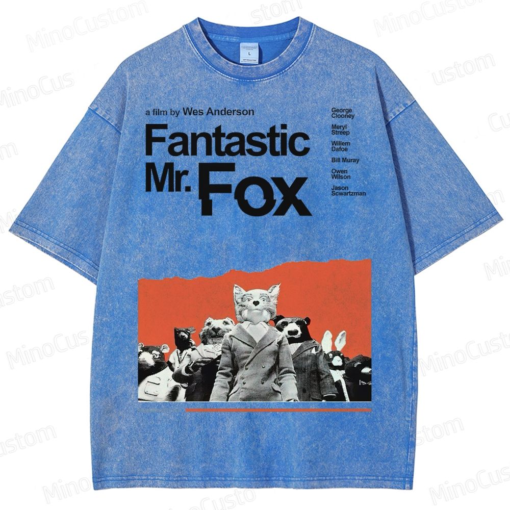 Fantastic Mr. Fox Movie Vintage Animal Washed T-Shirt 