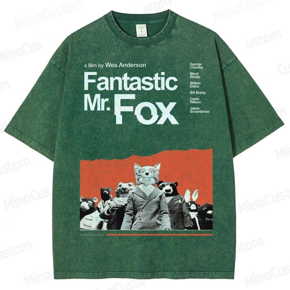 Fantastic Mr. Fox Movie Vintage Animal Washed T-Shirt 