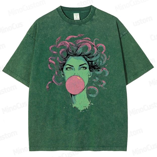 Medusa Bubble Gum Vintage Washed Graphic T - shirt
