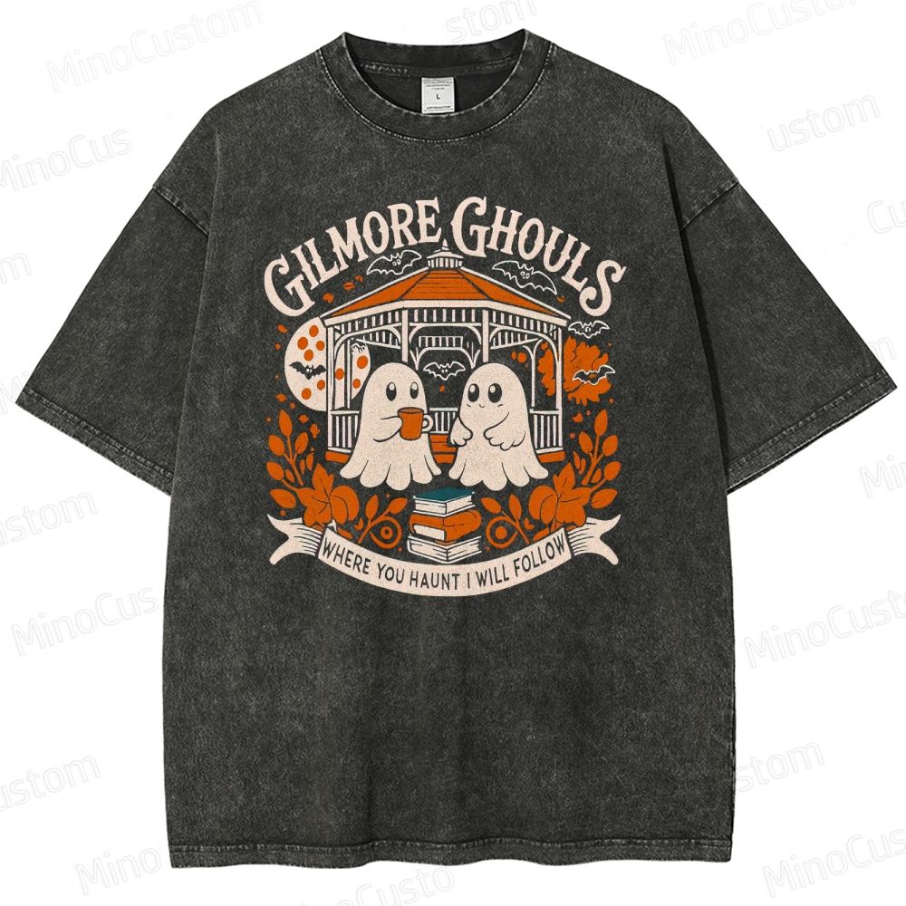 Gilmore Ghouls Vintage Washed Halloween Graphic T - shirt