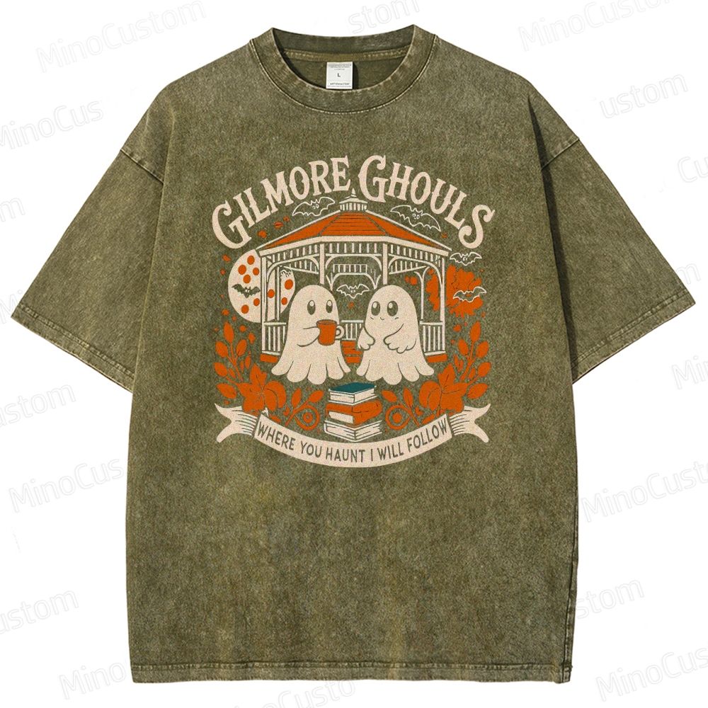 Gilmore Ghouls Vintage Washed Halloween Graphic T - shirt