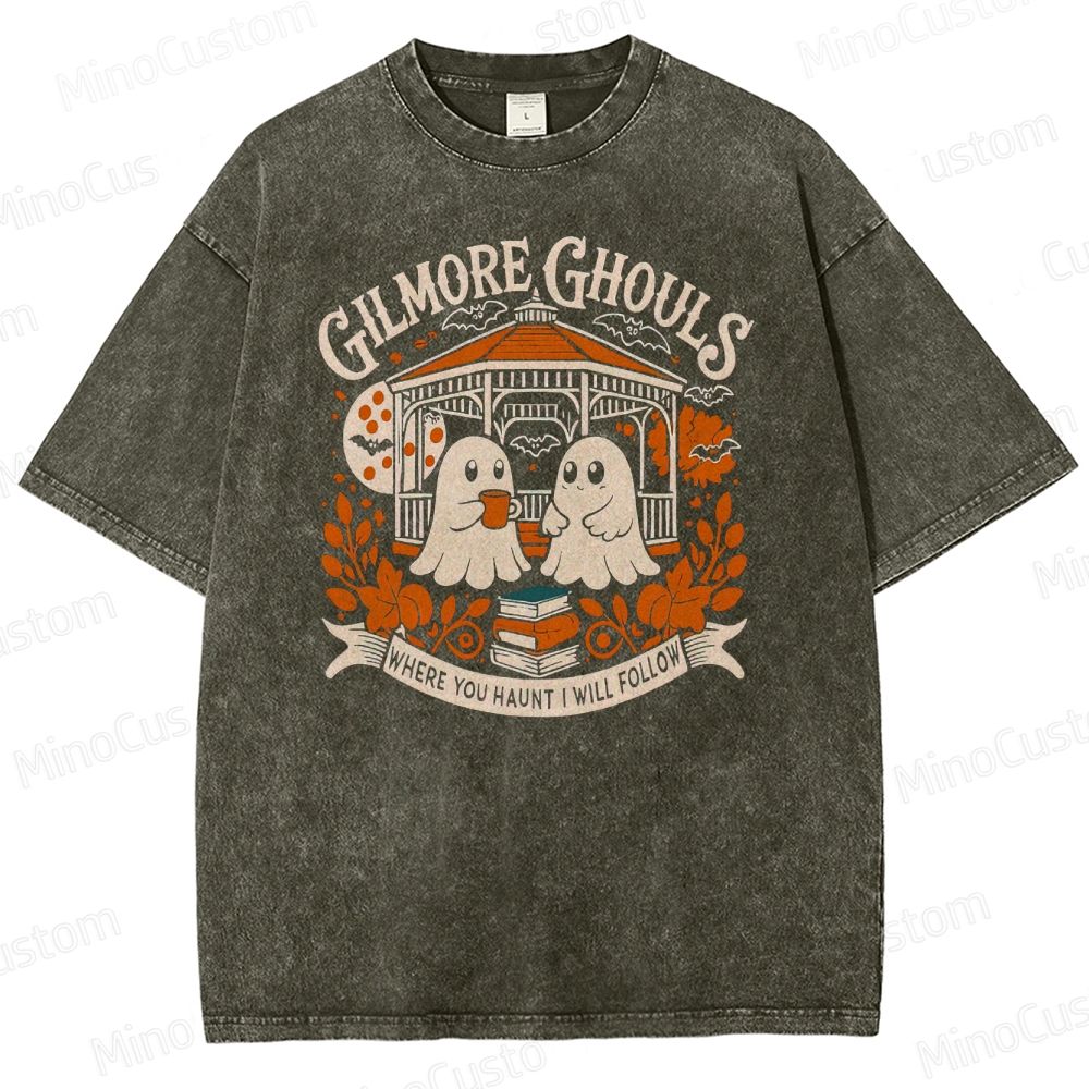 Gilmore Ghouls Vintage Washed Halloween Graphic T - shirt