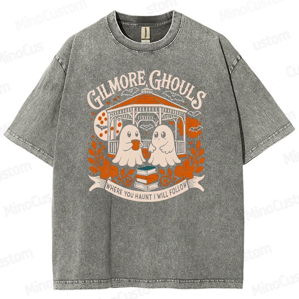 Gilmore Ghouls Vintage Washed Halloween Graphic T - shirt