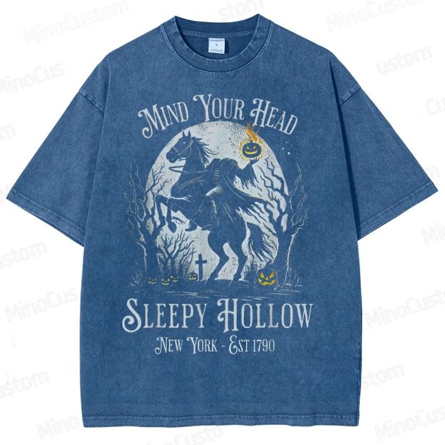 Sleepy Hollow "Mind Your Head" Vintage Washed Halloween T - shirt