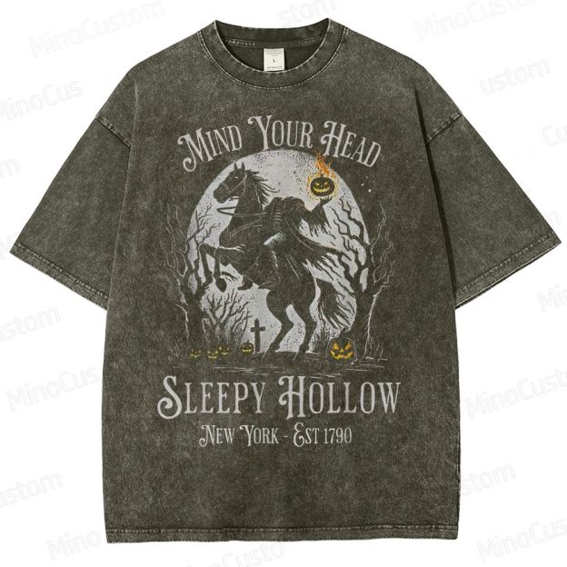 Sleepy Hollow "Mind Your Head" Vintage Washed Halloween T - shirt