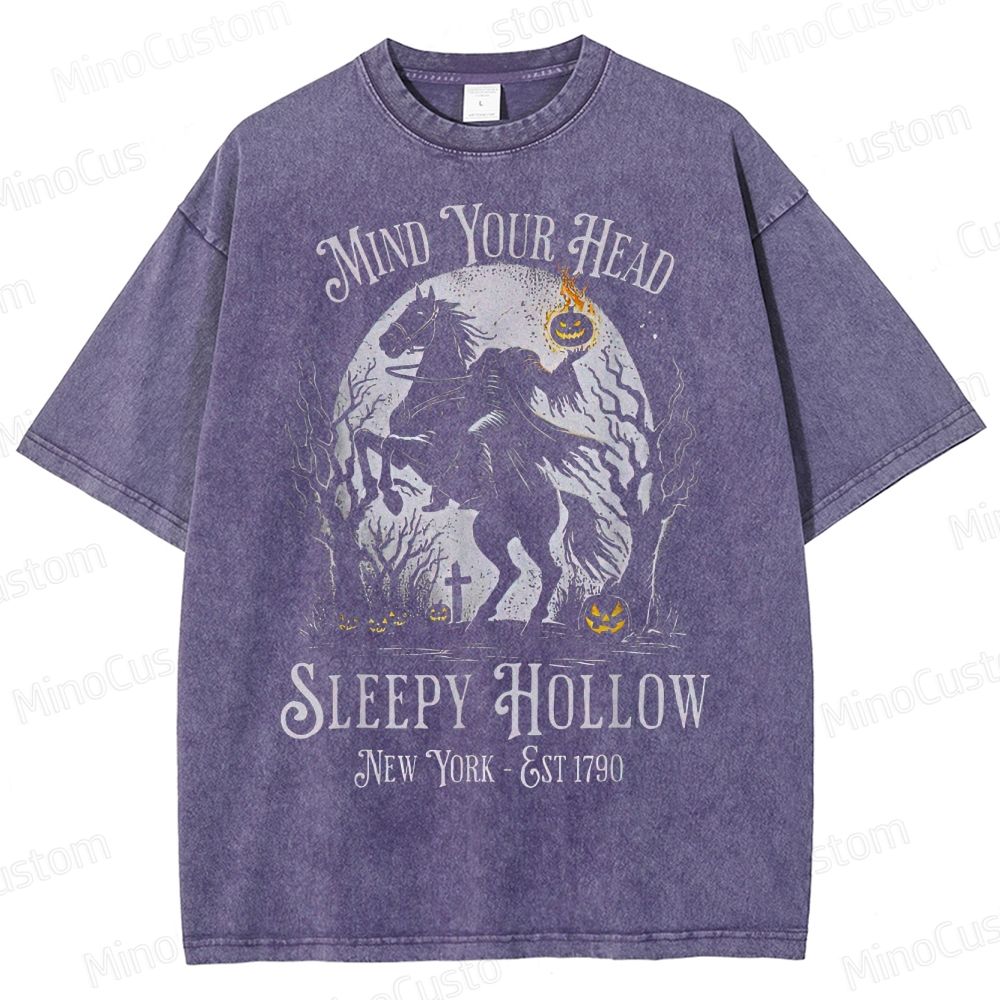 Sleepy Hollow "Mind Your Head" Vintage Washed Halloween T - shirt