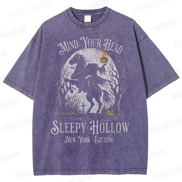 Sleepy Hollow "Mind Your Head" Vintage Washed Halloween T - shirt