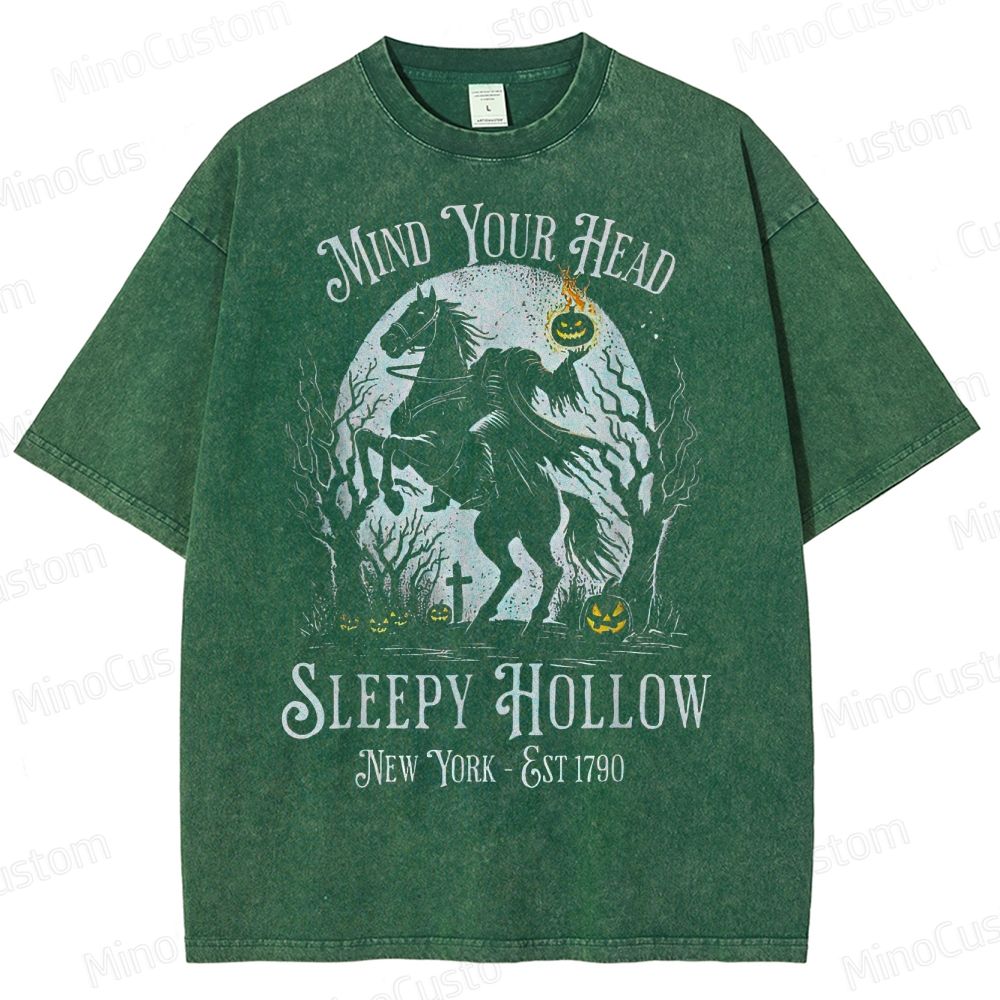 Sleepy Hollow "Mind Your Head" Vintage Washed Halloween T - shirt