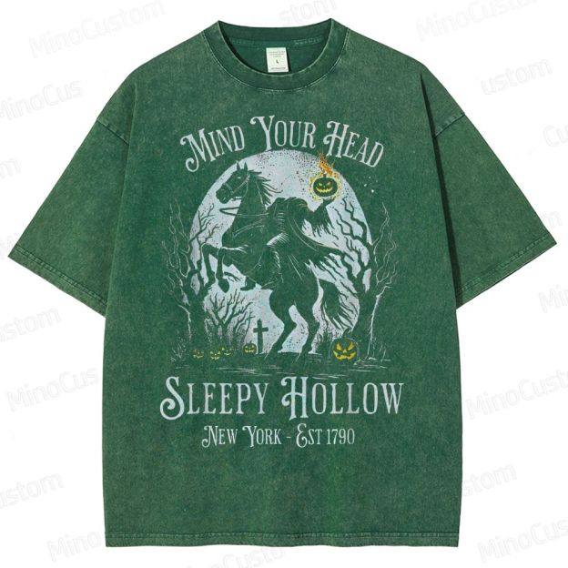 Sleepy Hollow "Mind Your Head" Vintage Washed Halloween T - shirt