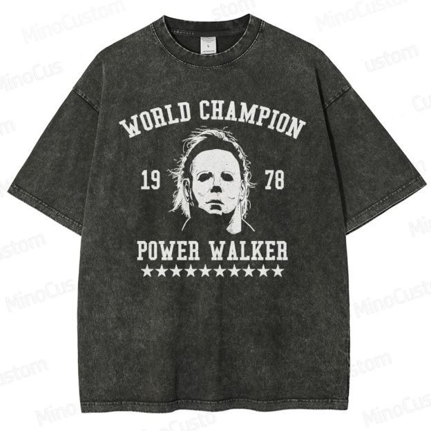 Michael Myers "World Champion Power Walker" Vintage Washed T - shirt