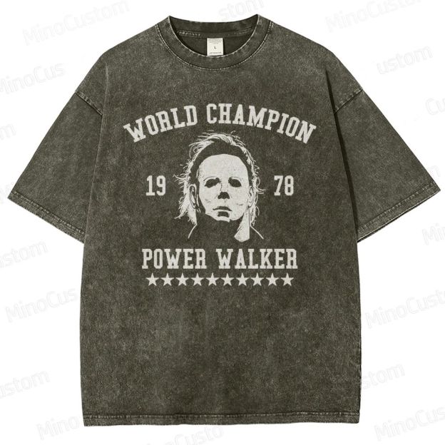 Michael Myers "World Champion Power Walker" Vintage Washed T - shirt