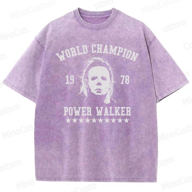 Michael Myers "World Champion Power Walker" Vintage Washed T - shirt
