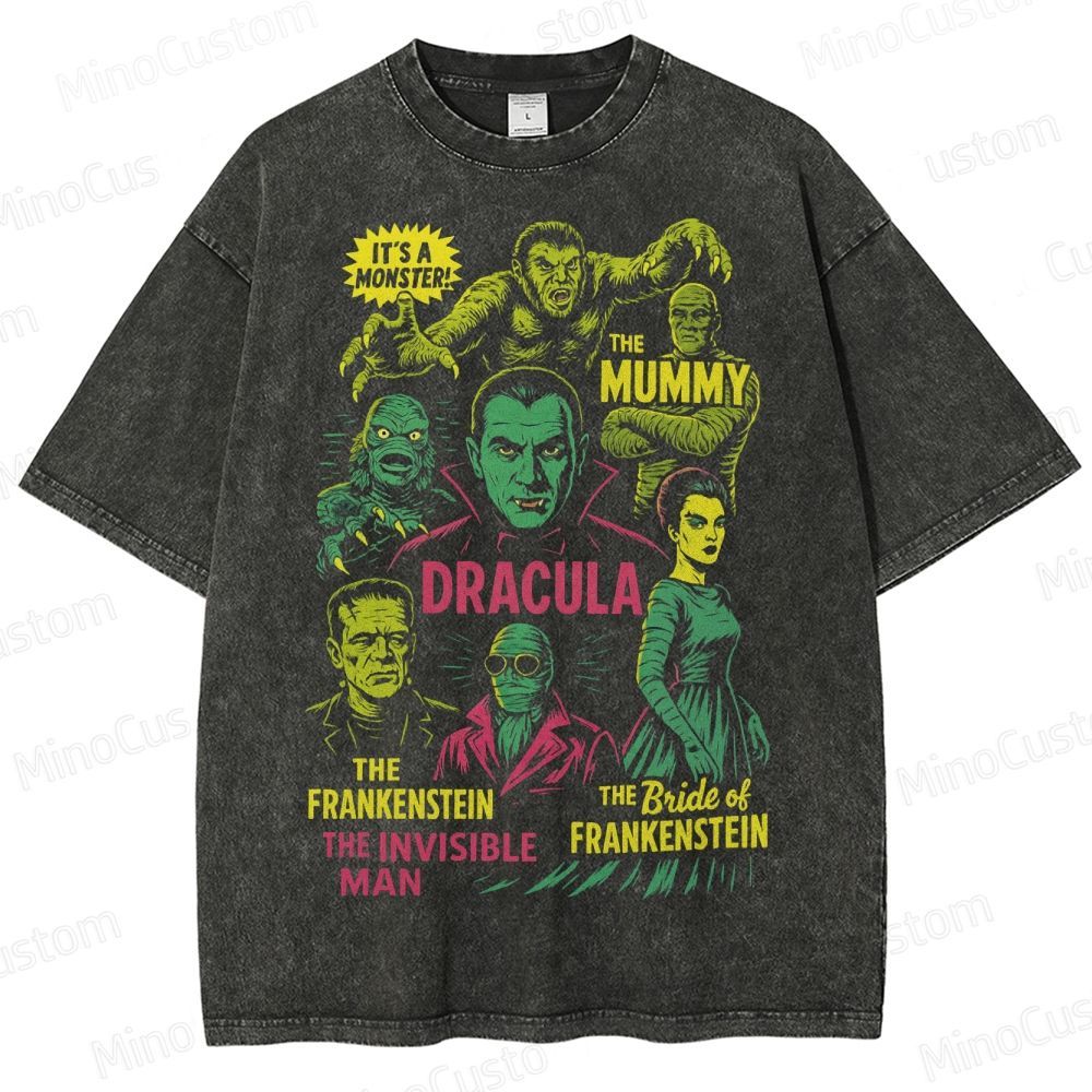 Vintage 90s Halloween Movies Washed T-Shirt