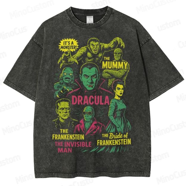 Vintage 90s Halloween Movies Washed T-Shirt