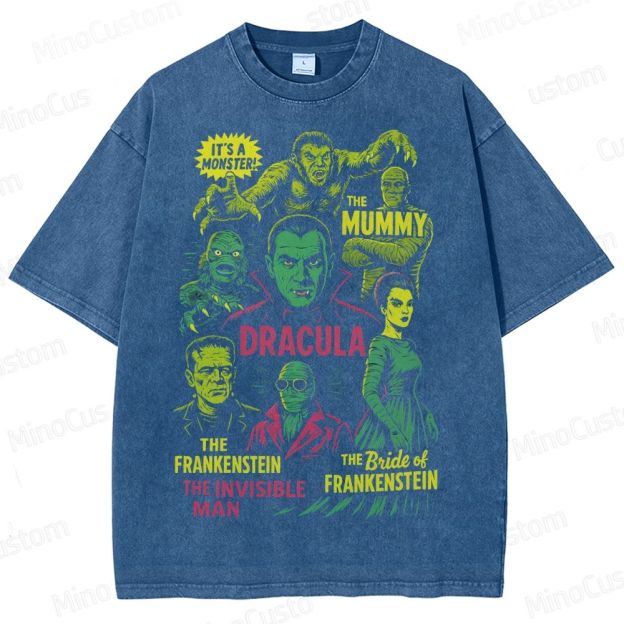 Vintage 90s Halloween Movies Washed T-Shirt
