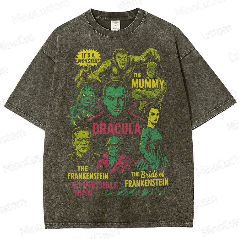 Vintage 90s Halloween Movies Washed T-Shirt