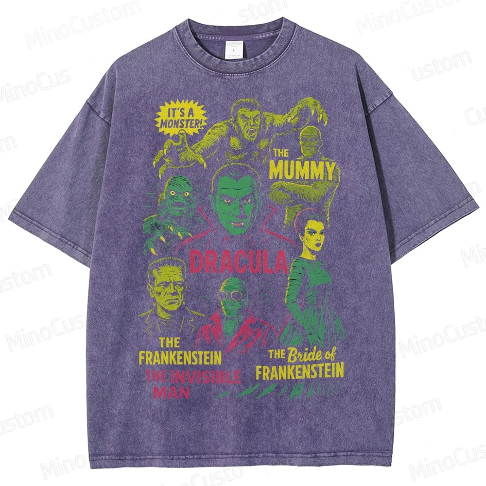 Vintage 90s Halloween Movies Washed T-Shirt