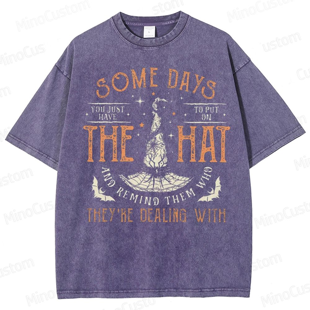 Funny Witchcraft Halloween  Washed T-Shirt