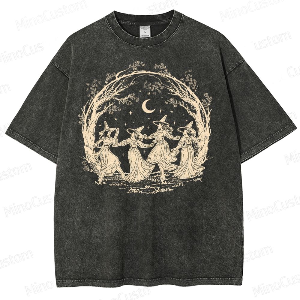 Halloween Witch Vintage Washed T-Shirt 