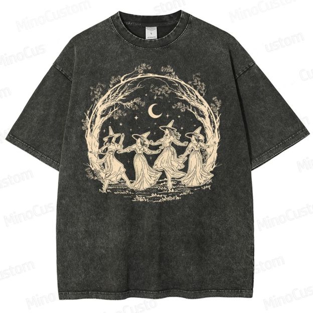 Halloween Witch Vintage Washed T-Shirt 