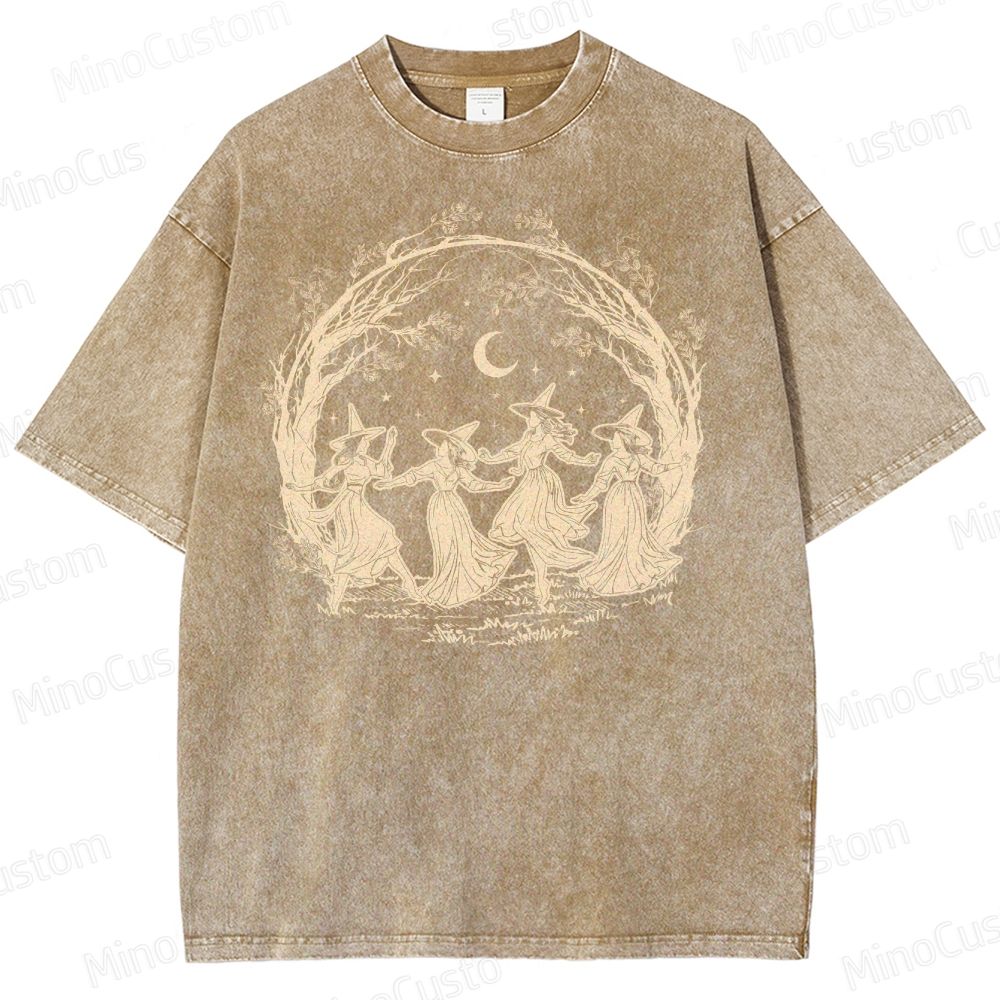 Halloween Witch Vintage Washed T-Shirt 