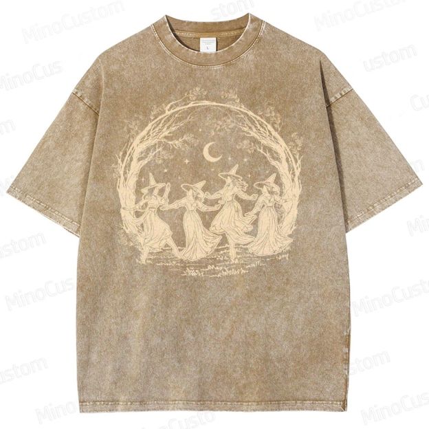 Halloween Witch Vintage Washed T-Shirt 