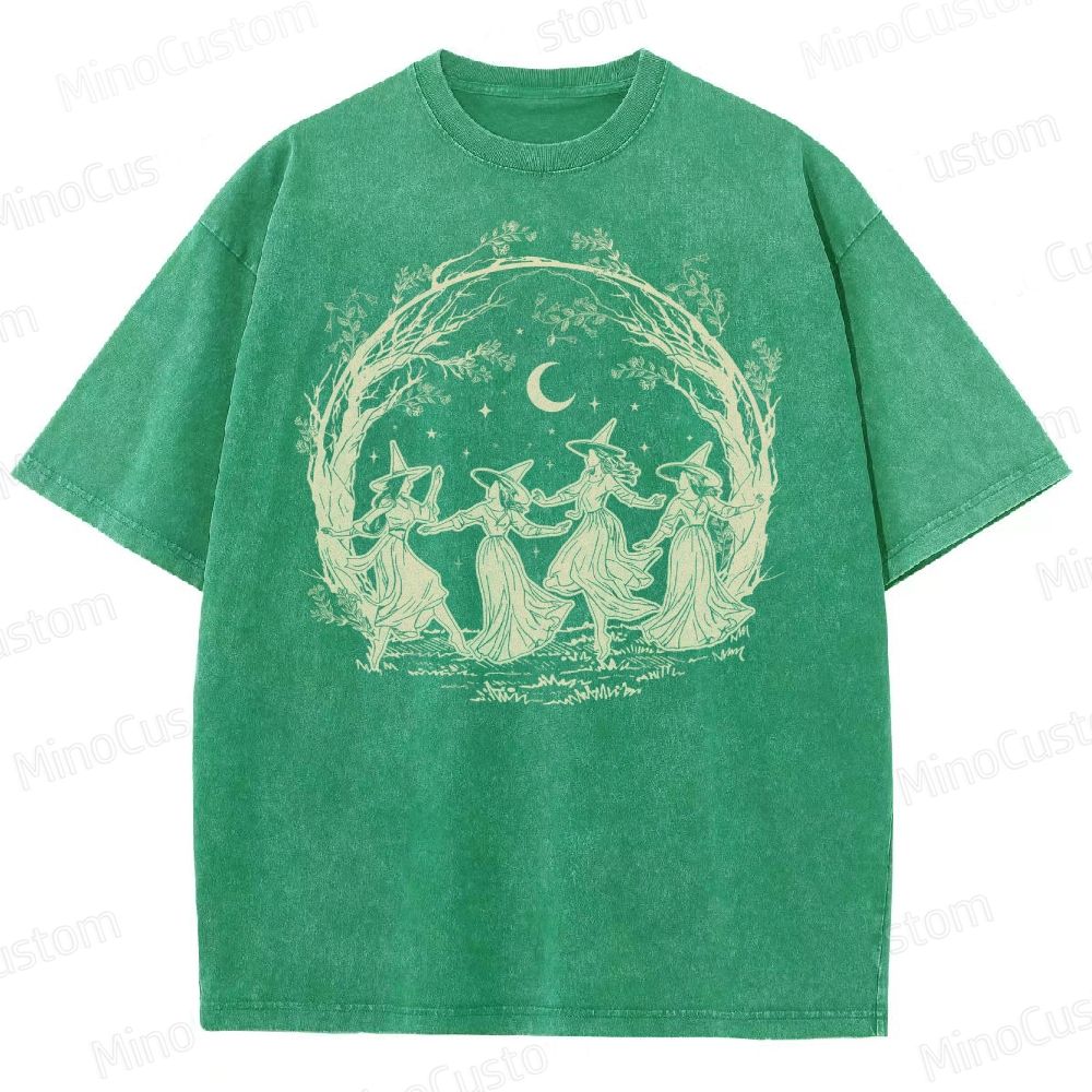 Halloween Witch Vintage Washed T-Shirt 