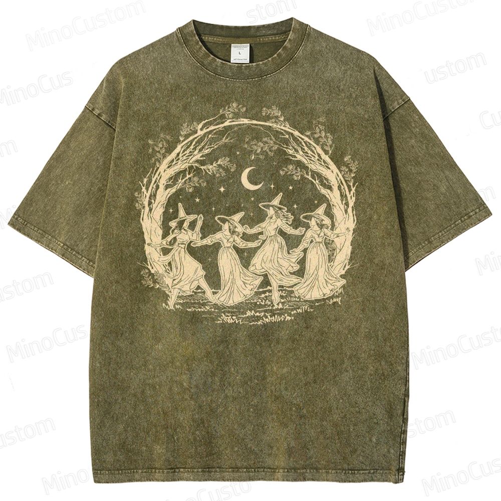 Halloween Witch Vintage Washed T-Shirt 