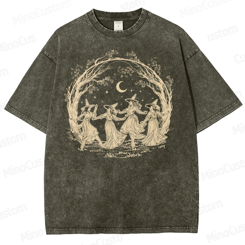Halloween Witch Vintage Washed T-Shirt 