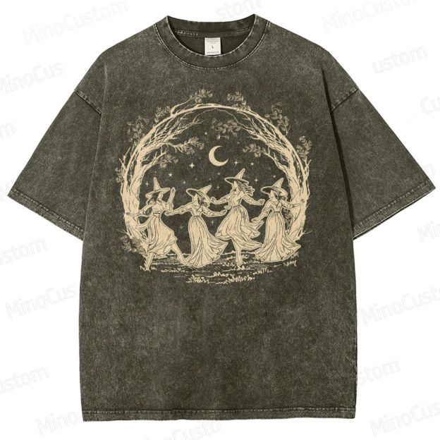 Halloween Witch Vintage Washed T-Shirt 