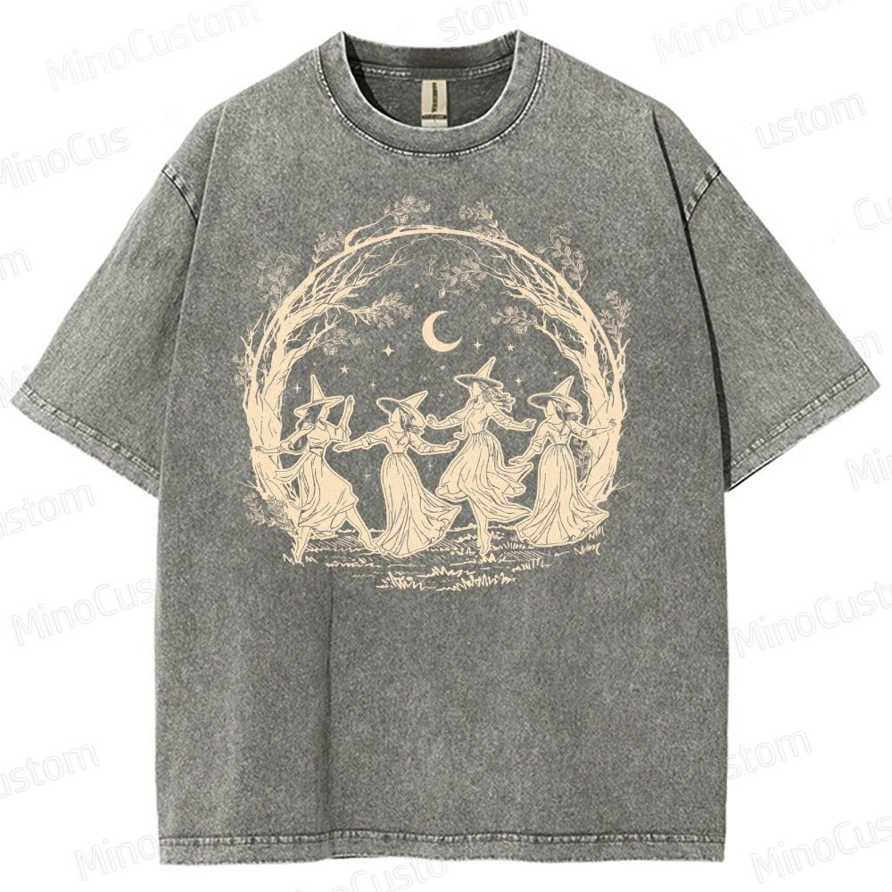 Halloween Witch Vintage Washed T-Shirt 