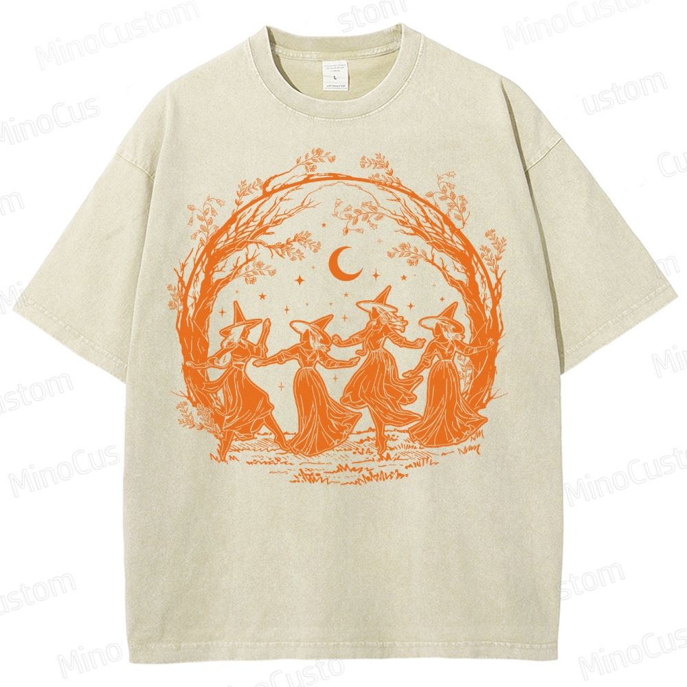 Halloween Witch Vintage Washed T-Shirt 