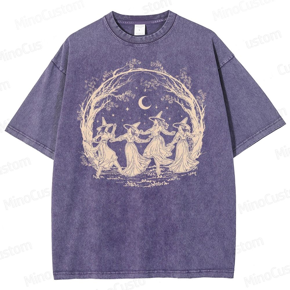 Halloween Witch Vintage Washed T-Shirt 