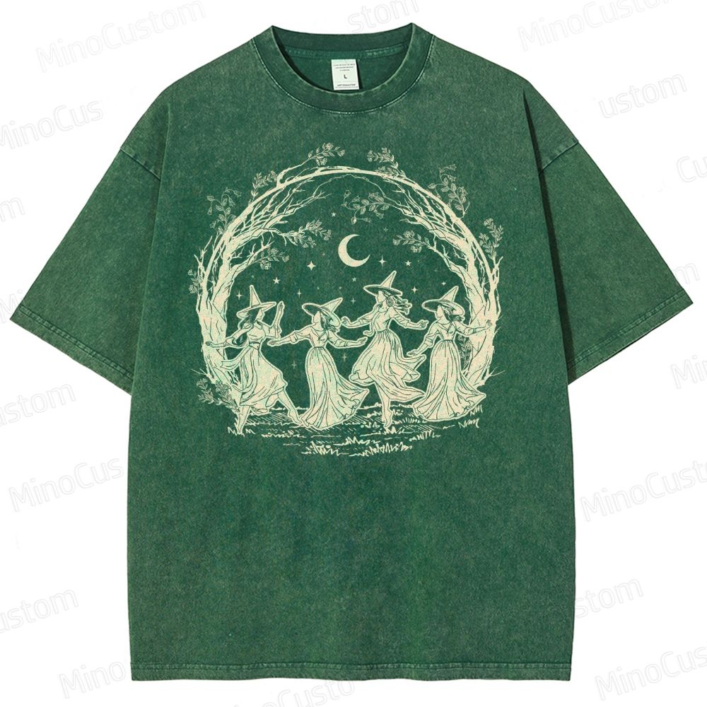 Halloween Witch Vintage Washed T-Shirt 