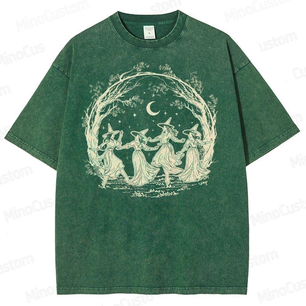 Halloween Witch Vintage Washed T-Shirt 