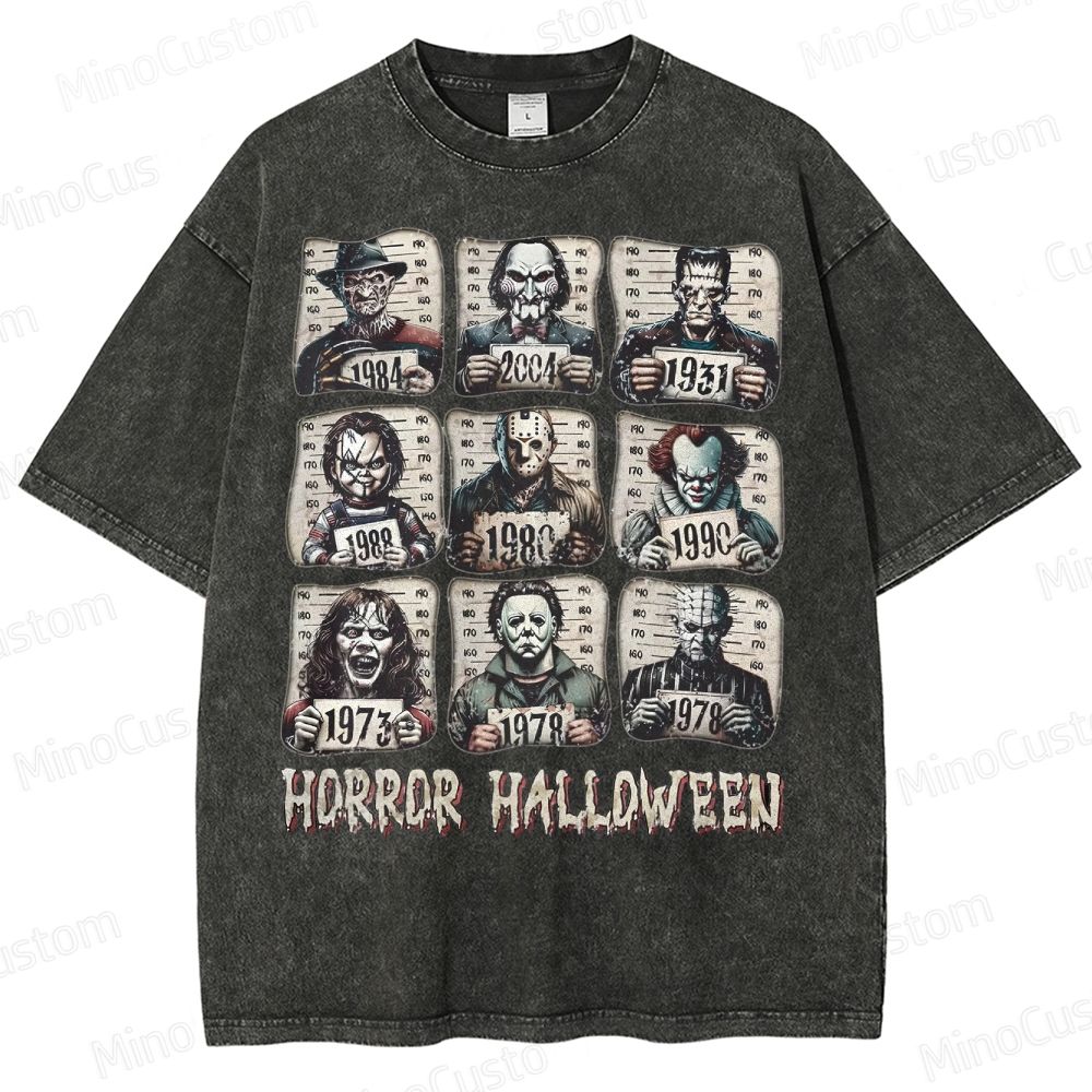 Horror Movie Killer Halloween Washed T-Shirt 